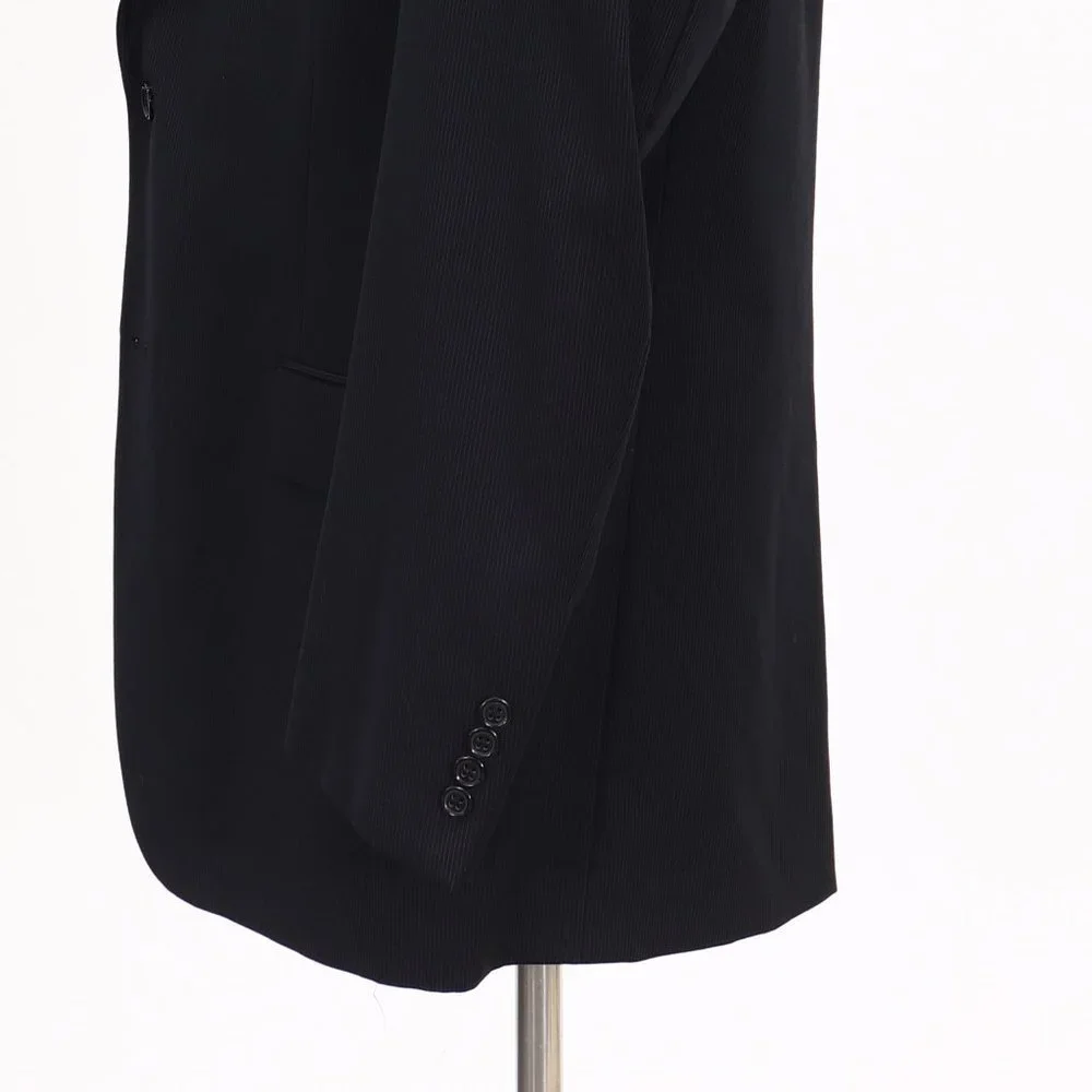 Jos. A. Bank 43L Black Solid 2-Button Sport Coat Blazer Jacket B772